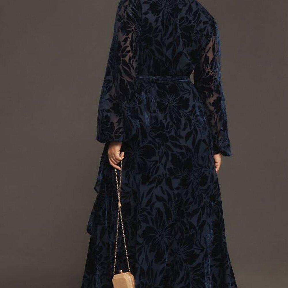 New Anthropologie Hutch Long-Sleeve V-Neck Wrap Midi Dress - Picture 9 of 10
